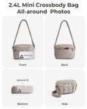 BAGSMART Cross Body Purse, Mini Crossbody Bags for Women Travel Purse, Puffy Shoulder Handbag Wallet with RFID Blocking Slots, Brown-small