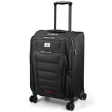Verdi Softside Expandable Carry-On Luggage with Spinner Wheel USB Port Lightweight (Black, 20-Inch Carry-On)