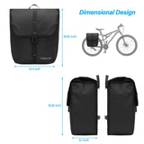 MOSISO 20L Bike Panniers, 2 Pack Waterproof Panniers Bike Bag, Large Capacity Flap Bicycle Rear Rack Seat Luggage Storage Trunk Bag for Road Mountain Cycling Traveling Commuting, Black
