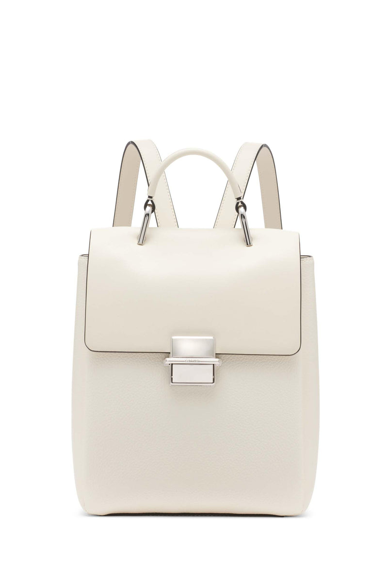 Calvin Klein Clove Triple Compartment Flap Backpack, Cherub White, One Size