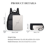 ECOSUSI Women Backpack Purse Water Resistant PU Leather Backpack Fashion Rucksack Ladies College Daypack with Tassel,2 Pcs