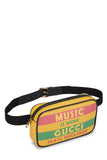 Gucci, Pre-loved Yellow Leather "Music Is Mine" Belt Bag, Yellow