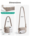 BAGSMART Cross Body Purse, Mini Crossbody Bags for Women Travel Purse, Puffy Shoulder Handbag Wallet with RFID Blocking Slots, Brown-small