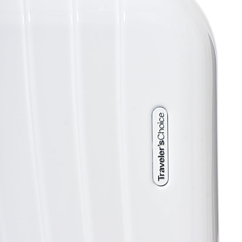 Traveler's Choice Phenom Hardside Spinner Luggage Set, TSA Lock, White/Pink, 3-Piece Set (21/25/29)