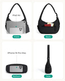 BAGSMART Shoulder Bag for Women Small Purses Puffer Crossbody Bag, Lightweight Fluffy Hobo Handbag Puffy Pouch Adjustable Strap, Black