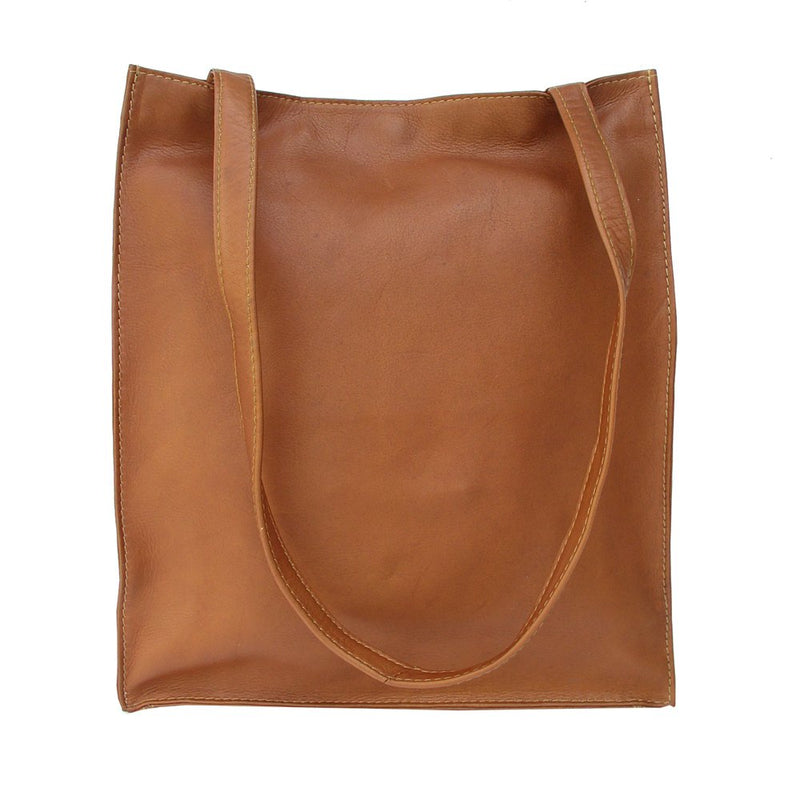 Piel Leather Open Market Bag, Saddle, One Size