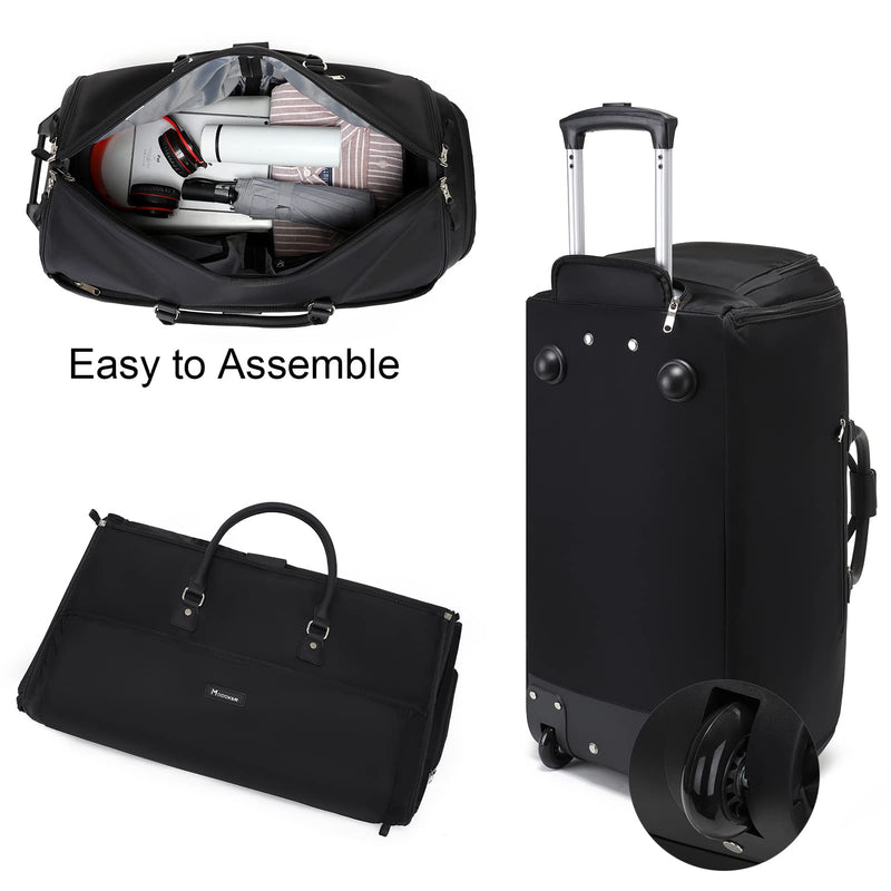Modoker Rolling Garment Bags, Large Garment Duffle Bag with Wheels, 3 in 1 Garment Suit Luggage Bag for Women Men Business Travel Weekender