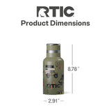 RTIC Little Journey Water Bottle with Straw, Ceramic-Lined, Insulated, Stainless Steel, Metal, Double Wall Vacuum-Insulation, Leak-Proof Lid, BPA-Free Water Flask for Sports, Travel, Happy Camper