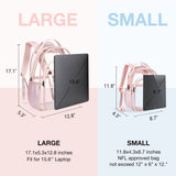 LIGHT FLIGHT Large Clear Backpack with Reinforced Padded Straps Heavy Duty PVC Transparent Backpack See Through Bookbags for Work, Travel, Pink