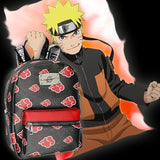 Bioworld Naruto Akatsuki Sasuke Red Cloud Anti Leaf Faux Saffiano Leather Mini Backpack Bag