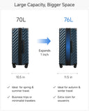 LUGGEX 24 Inch Luggage with Spinner Wheels, KVC Expandable Hardside Medium Checked Suitcase (EX-Core, Navy, 24 Inch, 70L-76L)