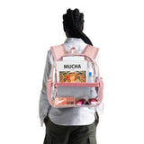 Clear Backpack for Women and Girls 12x12x6 Stadium Approved Plastic Backpack