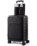 LOVEVOOK Carry On Luggage 22x14x9 Airline Approved with Detachable Pouch, 21 Inch Hardside Suitcases with Spinner Wheels, Lightweight Carry-on Luggage with TSA Lock for Women Men, 2PCS, Black