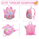 VASCHY Butterfly Toddler Backpack with Leash, Ultra Lightweight Tiny Mini Little Daycare Backpack Girls Pink
