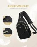 LOVEVOOK Sling Bag for Women, Sling Backpack Crossbody Bags Convertible, Small Diaper Bag Hiking Daypacks Water-resistant, Travel Shoulder Bag Chest Bag, Black