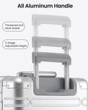 UrbanExplorer All Aluminum Carry On Luggage Hard Shell Suitcases with Spinner Wheels Zipperless Luggage 20 inch Small Carry On Suitcase for Short Trips, Sliver
