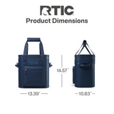 RTIC 20 Can Ultra-Tough Soft Cooler Pro, Insulated, Waterproof, Leakproof, Portable, Floating Bag for Beverage, Drink, Lunch, Outdoor, Beach, Car, Camping, Picnic, Fishing, Boat, 13L, Navy