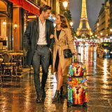 World Traveler Paris Nights 4-Piece Polycarbonate Spinner Luggage Set – Expandable Hardside Suitcases with TSA Lock, 20" Carry-On, 24" Medium, 28" Large Checked Luggage & 13" Travel Case