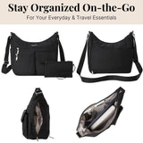 Baggallini Everywhere Bagg - Hobo Crossbody Bag for Women with RFID Wristlet – Water-resistant Travel Bag