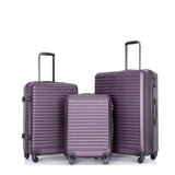 Tripcomp Luggage Sets 3piece Set Hardshell Luggage with Spinner Wheels, TSA Lock, Travel Suitcase Sets, 20 Inch Carry On, 24 Inch Mid-size, 28 Inch Large siutcase (Aubergine)