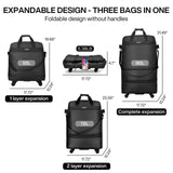 Hanke Suitcases with Wheels Expandable Foldable Luggage Bag Suitcase Collapsible Rolling Travel Bag Duffel Bag for Men Women Lightweight Suitcases without Telescoping Handle, Black