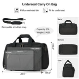 Hanke Underseat Carry On luggage Bags for Travel, Foldable Travel Bags for Women, Soft Lightweight Personal Item Travel Bag Small Carry On Bags for Airplanes, Travel Tote Bags for Women Men.（Black）