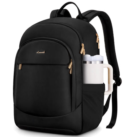 LOVEVOOK Laptop Backpack for Women, 17.3 Inch Business Backpack Purse, Large Capacity Casual Daypack, Work Computer Backpack, Travel Backpack for College, Black