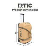 RTIC Road Trip Rolling Duffle Bag with Wheels for Men and Women, Traveling Tote for Camp, Travel, Gym, Weekender, Camping, Overnight Carry On, Sports, Spacious, Water Resistant, Large, Trailblazer