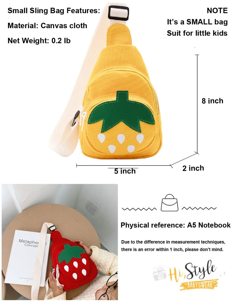 Hiflyer Small Sling Backpack, Rabbit Strawberry Design, Mini Backpack for Girls, Adjustable Shoulder Strap, Zipper Closure, 8x5x2 Inches, 0.2 liters