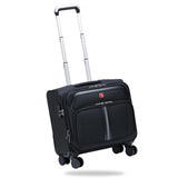ROPLUS Underseat Carry-On Luggage Lightweight Rolling Tote Bag with 4 Spinner Wheels (Black, 16-Inch)
