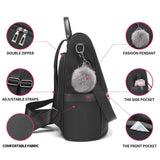 CHERUTY Women Backpack Purse Nylon Anti-theft Fashion Casual Lightweight Travel Shoulder Bag (1-1 Black, Medium)