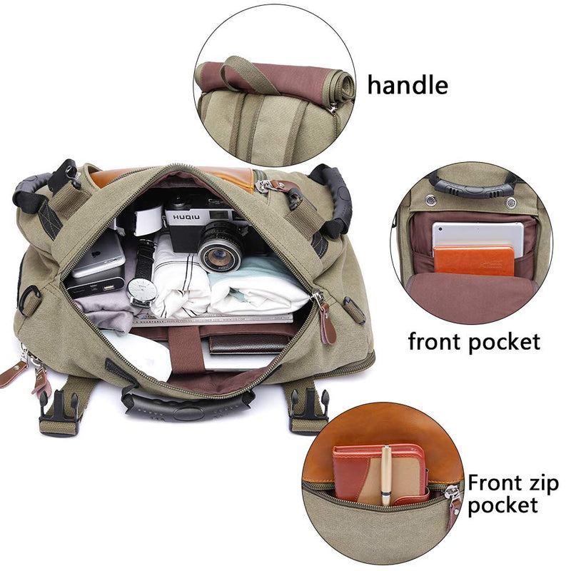 KAKA Travel Laptop Backpack, Green, 15.6-inch Laptop Compartment