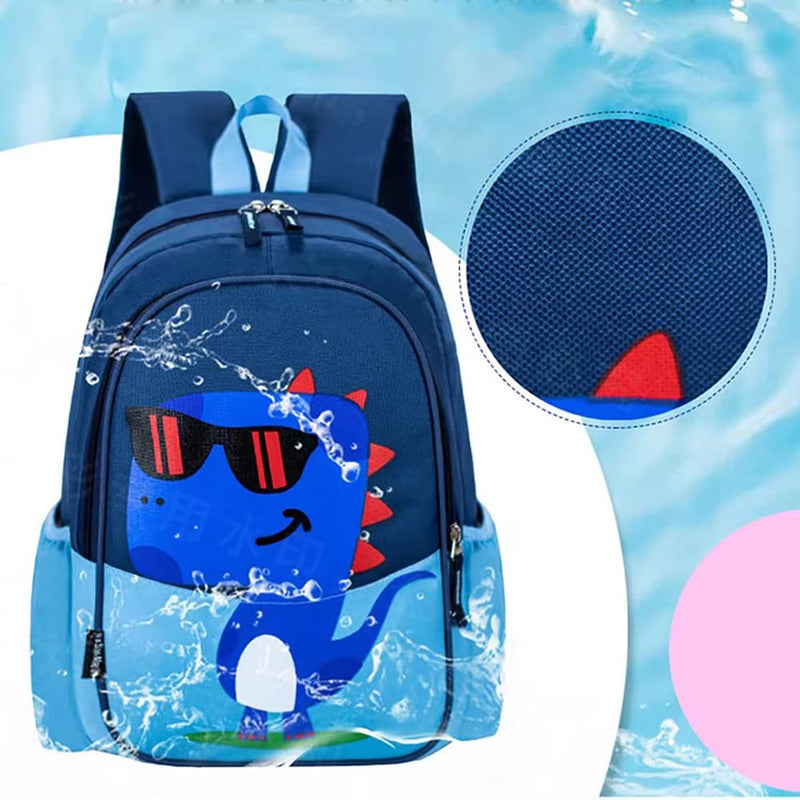 POWOFUN 11 Inch Kids Small Toddler Preschool Travel Backpack Cool Cute Cartoon Daypack （Dinosaur Blue）