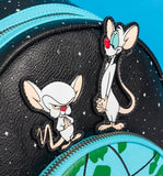 Loungefly Pinky and The Brain Take Over The World Mini-Backpack - Entertainment Earth Exclusive