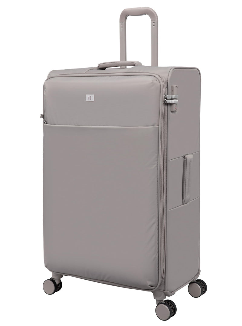 It Luggage Lustrous Luxe 32" Softside Checked 8 Wheel Spinner, Moon Rock