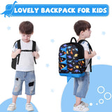 VASCHY Dinosaur Toddler Backpacks, Cute Water Resistant Little Boys Backpack Chest Strap for Kindergarten,Rucksack Schoolbag Bookbag for Kids Black