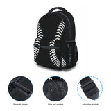 Miaoquhe Black Baseball Backpacks School Bookbag for Kids Sport Softball Backpacks Laptop Shoulder Bag for Women Girls Men Boys School Casual Daypack for Travel Hiking Camping