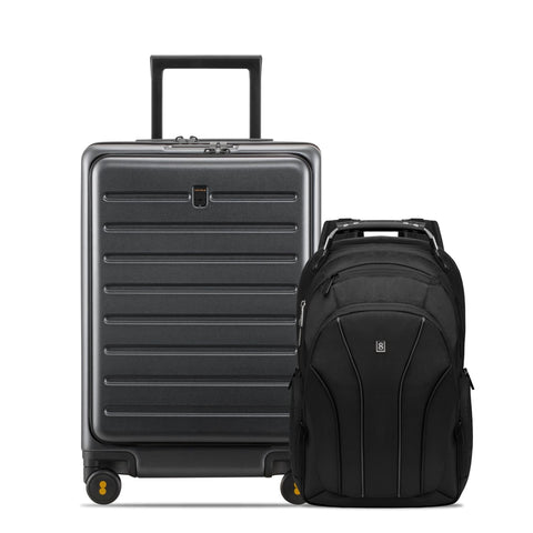 LEVEL8 Road Runner Carry On Luggage 20" Inch with Laptop Backpack-Grey