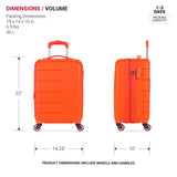 SwissGear 7366 Signature Hardside Expandable Luggage with Spinner Wheels, TSA Lock, Cup-Holder, Orange, Carry-On 19-Inch