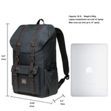 KAUKKO Laptop Outdoor Backpack Traveling Daypack Hiking Rucksack Large Capacity Bag Fits 15.6"(23-Darkgrey)