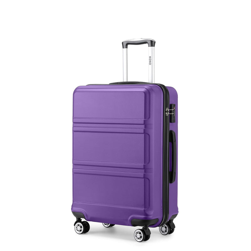 Kono 24 Inch Luggage Suitcase with Spinner Wheels TSA Lock Lightweight PC+ABS Hardside Medium Checked Luggage Durable Rolling Suitcase Purple