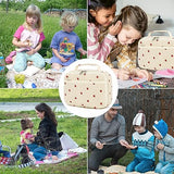 Bluboon Insulated Lunch Bag for Girls & Boys, Corduroy School Lunch Box with Cooler & Organizer Compartments, Leak-Proof Lunch Tote for School, Travel (Corduroy Strawberries Beige)