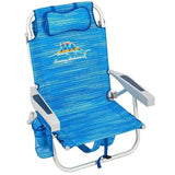 Tommy Bahama Backpack Beach Chair-New 2022 Designs-5-Position Classic Lay Flat-Insulated Cooler Towel Bar-Storage Pouch Aluminum (Sailfish and Palms)