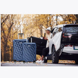 Ricardo Beverly Hills Melrose Hardside Expandable Luggage with Lightweight Construction for Smooth Traveling, Stylish, Durable, and Spacious, Men and Women, Prussian Blue, Carry-On 20-Inch