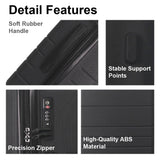 Gecheer ABS Hardshell Luggage Set 3-Piece Spinner Suitcases with TSA Lock – 20 Inch, 24 Inch, 28 Inch Carry-On and Checked Luggage in Black