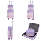 Clyrava 20 Inch Carry on Luggage Set with 14" Cosmetic Case Pink Purple, Suitcases with Spinner Wheels Hardshell, Hard Shell Suitcases 2 Piece Set, Rolling Suitcase for Women/Men/Girls Travel
