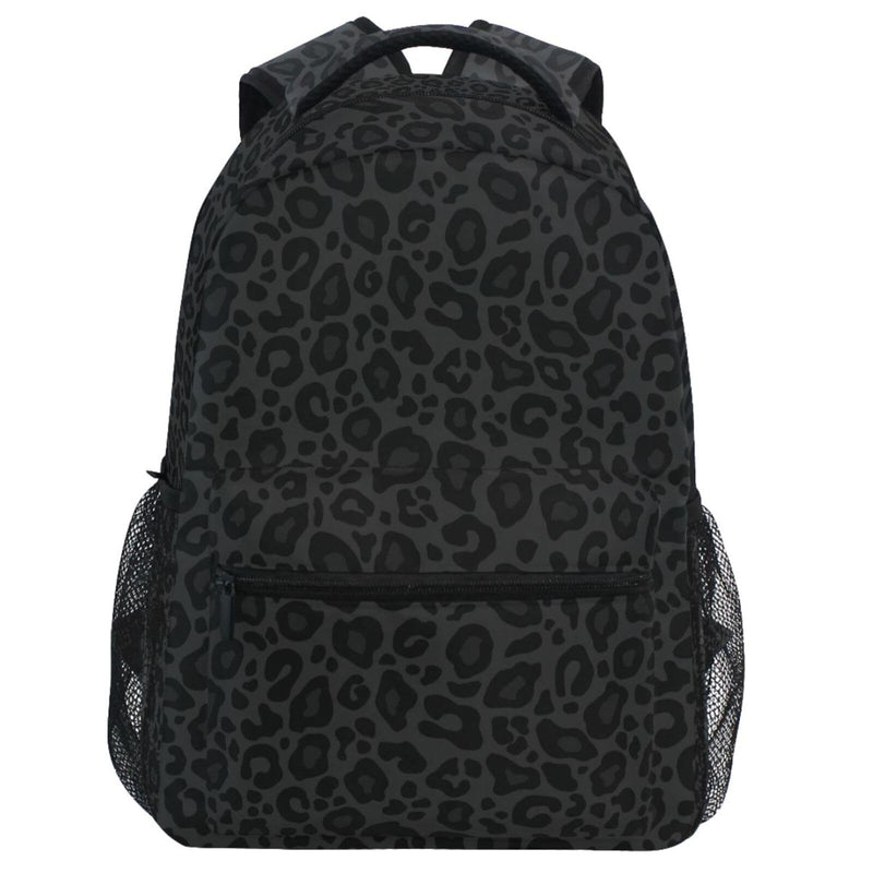 Oarencol Black Leopard Backpack Animal Skin Print Bookbag Daypack Travel Hiking Camping School Laptop Bag