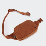 Pander Large 2L Fanny pack Everywhere Fleece Belt Bag for Women and Men with Adjustable strap Belt. (Saddle Brown)