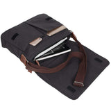 AUGUR Messenger Bag,Casual Shoulder Sling Bag Canvas Satchel Bag Crossbody Bags for Men Work Office Laptop Bag fit 13 inch - Black
