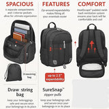Eastsport Extra Large Backpack Expandable Oversized For Travel Hiking Work Camping Sports Outdoors With Drawstring Bag 18x13.5x9.5 Mochila De Viaje Black